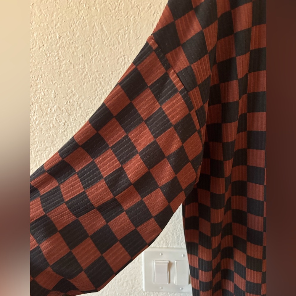 Dressed in Lala Checkered Black and Brown Ozzy Dress - Picture 4 of 5